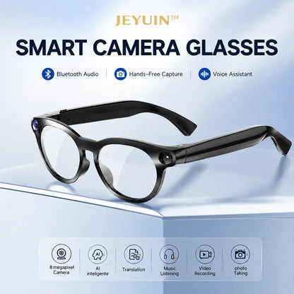 JEYUIN Smart Glasses with Photochromic Lenses, Bluetooth Audio, Hands-Free Photo-Video Capture, Language Translation, Voice Assistant, Wifi, Iphone-Android Compatibility, Vlogging Equipment for Lifestyle, Cool Gifts for Guys & Gifts for Him Sohochic