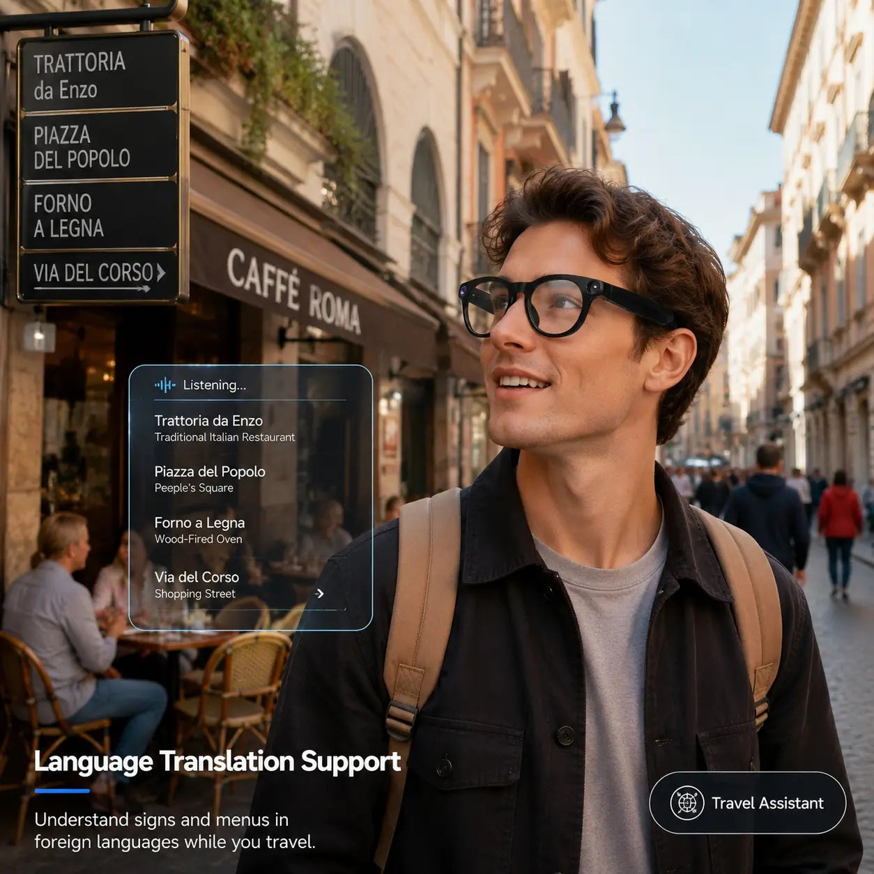 JEYUIN Smart Glasses with Photochromic Lenses, Bluetooth Audio, Hands-Free Photo-Video Capture, Language Translation, Voice Assistant, Wifi, Iphone-Android Compatibility, Vlogging Equipment for Lifestyle, Cool Gifts for Guys & Gifts for Him Sohochic
